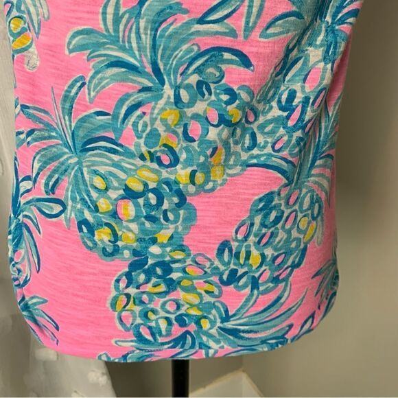Lilly Pulitzer Essie Pelican Pink Beat the Heat sleeveless printed pineapple top - Picture 16 of 16